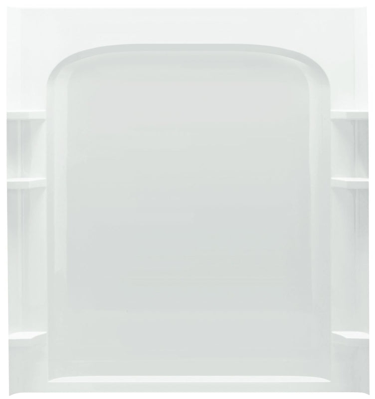 Sterling Ensemble 72232100-0 Shower Back Wall, 72-1/2 in L, 60 in W, Vikrell, High-Gloss, Alcove Installation, White
