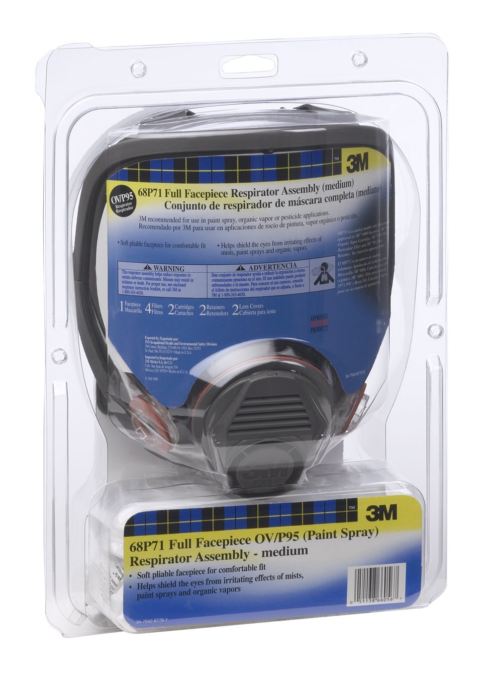 3M 69P71PA1-A Full Facepiece Organic Vapor, P95 Respirator Assembly