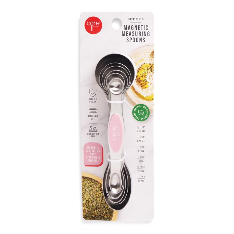 Core Home Magnetic Silicone/Stainless Steel Assorted Measuring Spoon Set