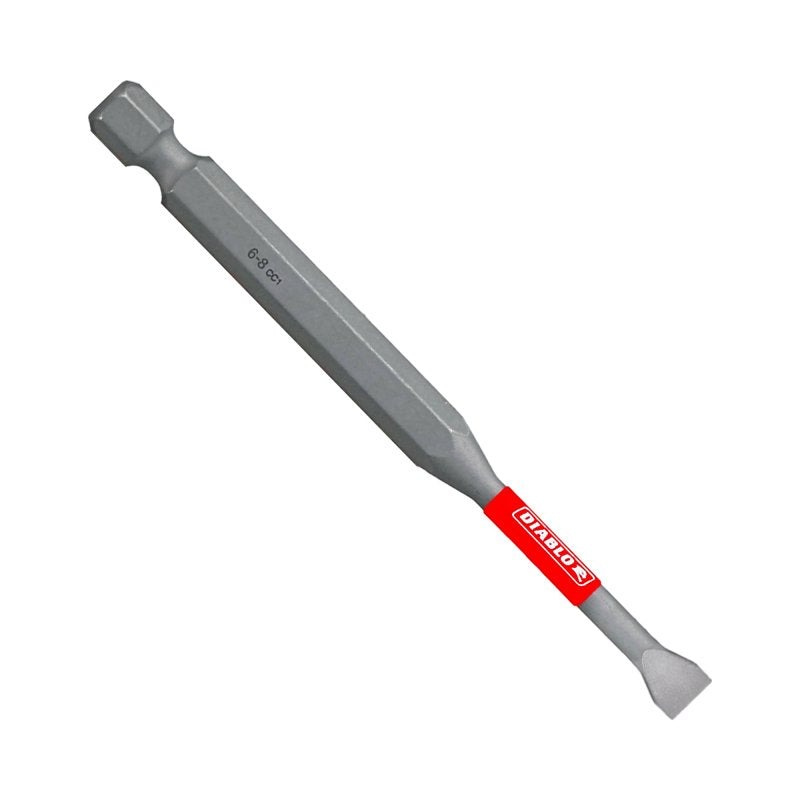 Diablo DSL6835P1 Drive Bit, #6 to 8 Drive, Slotted Drive, 1/4 in Shank, Hex Shank, 3-1/2 in L