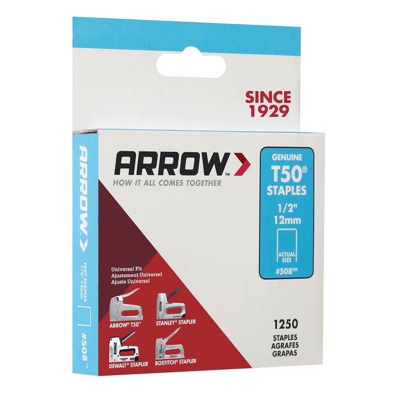 Arrow Fastener 50824 T50 Staples, 1/2"