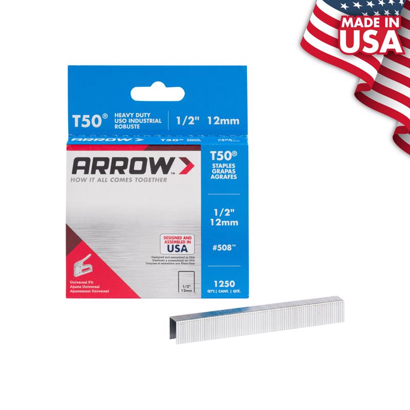 Arrow Fastener 50824 T50 Staples, 1/2"