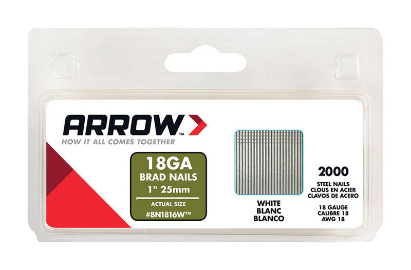 Arrow Fastener BN1816WCS-4 Galvanized Steel Brad Nails, 1 inch x 18 Gauge, 2000-Pack