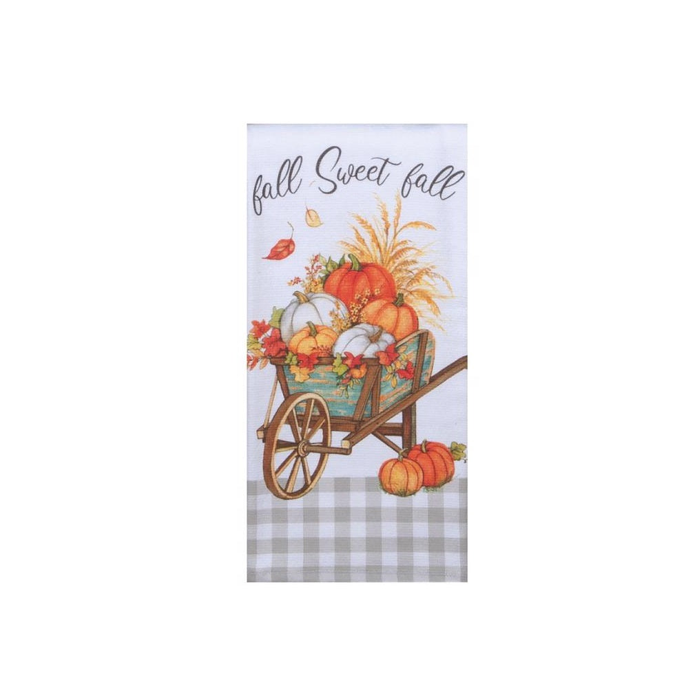 Kay Dee H6543 Wheelbarrow Towel Kitchen Towel, Pumpkins