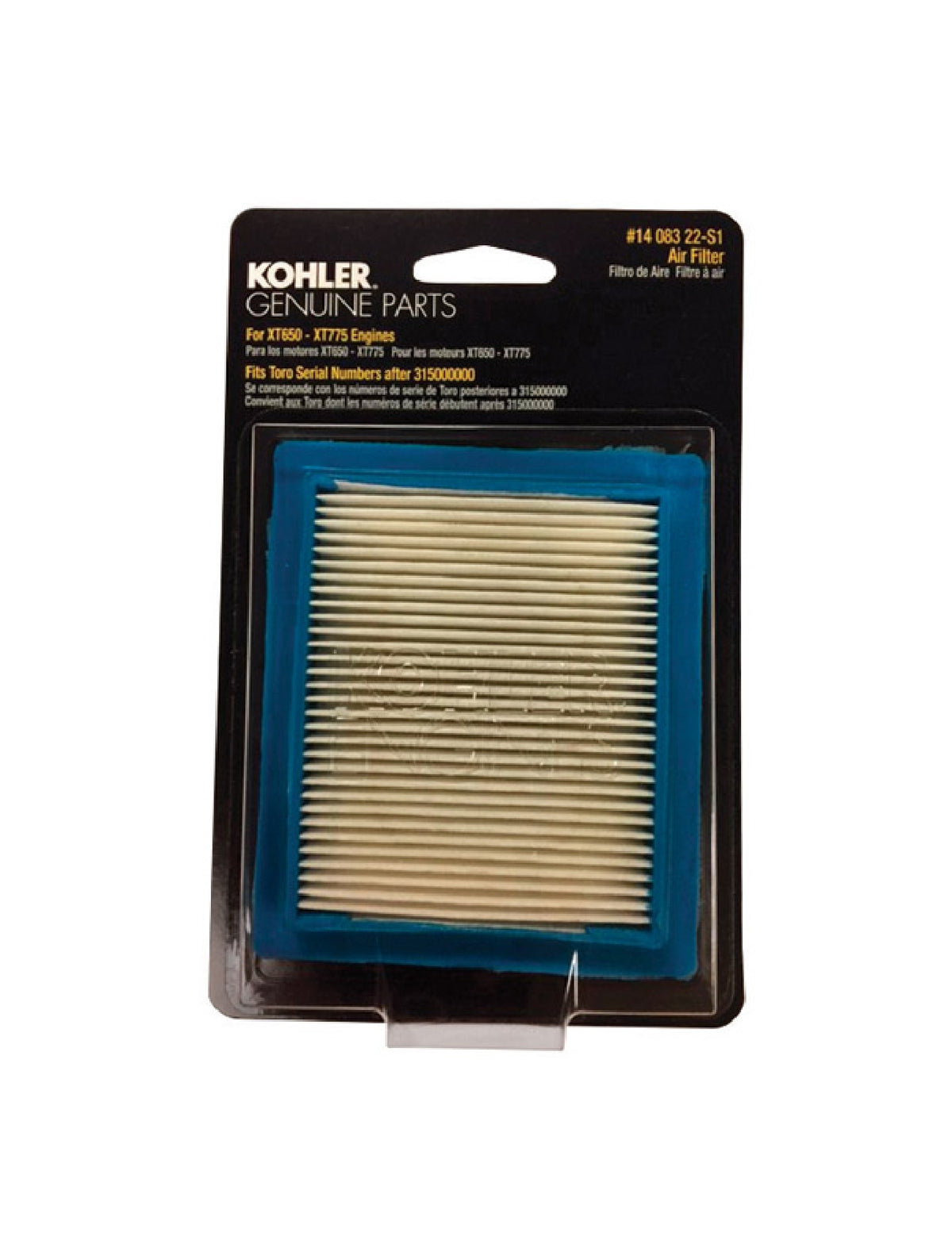 Kohler 14 083 22-S1 Air Filter for Courage Engines XT650-775