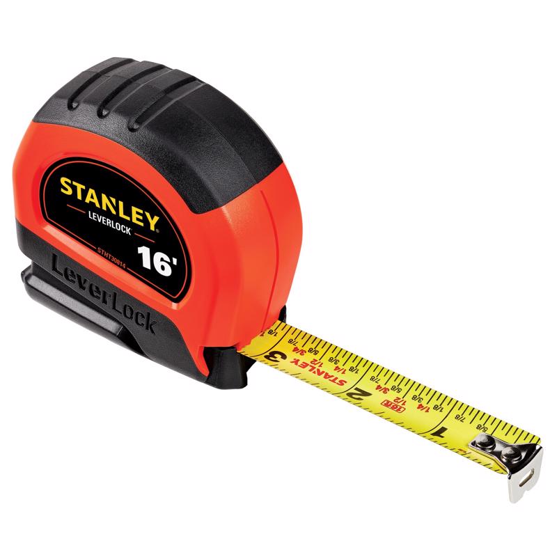 Stanley STHT30814S Leverlock Compact Tape Measure, 16 ft. L X 0.75 in.