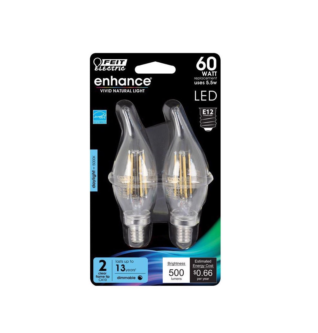 Feit CFC60950CAFL2RP Enhance E12 LED Bulb, Daylight