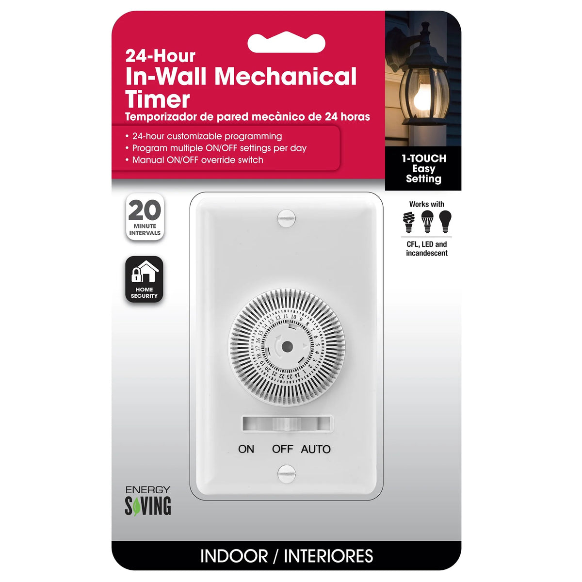 Prime Wire & Cable TNIW24-RC-RC In-Wall Mechanical Timer, 120 Volts
