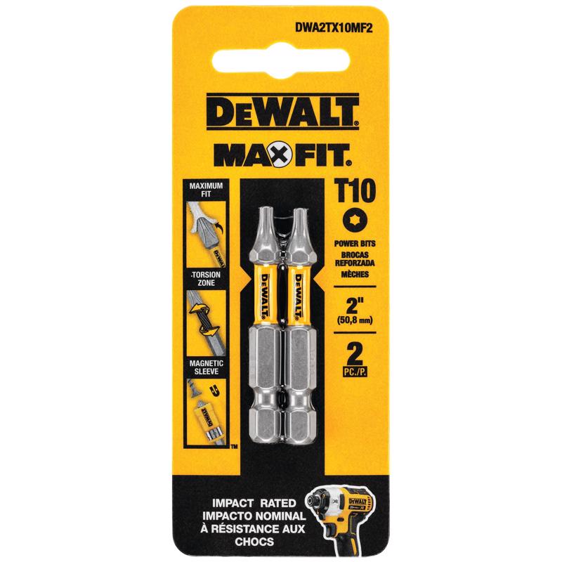 DeWalt DWA2TX10MF2 Max Fit Torx Screwdriver Bit Set, #10 x 2 Inch