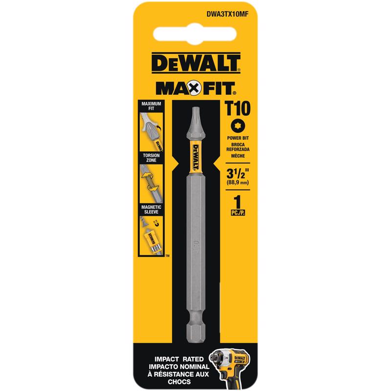 DeWalt DWA3TX10MF Max Fit Torx Screwdriver Bit, #10 x 3-1/2 Inch