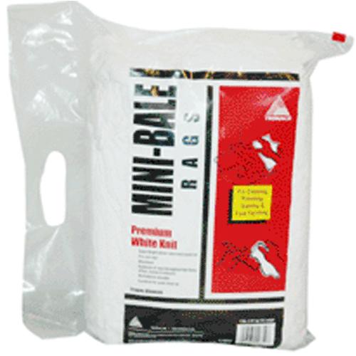 Trimaco 10854 Premium White Knit Rags Mini-Bale, 4Lb
