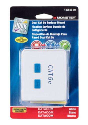 Monster 140542-00 Cable Surface Mount Housing, White