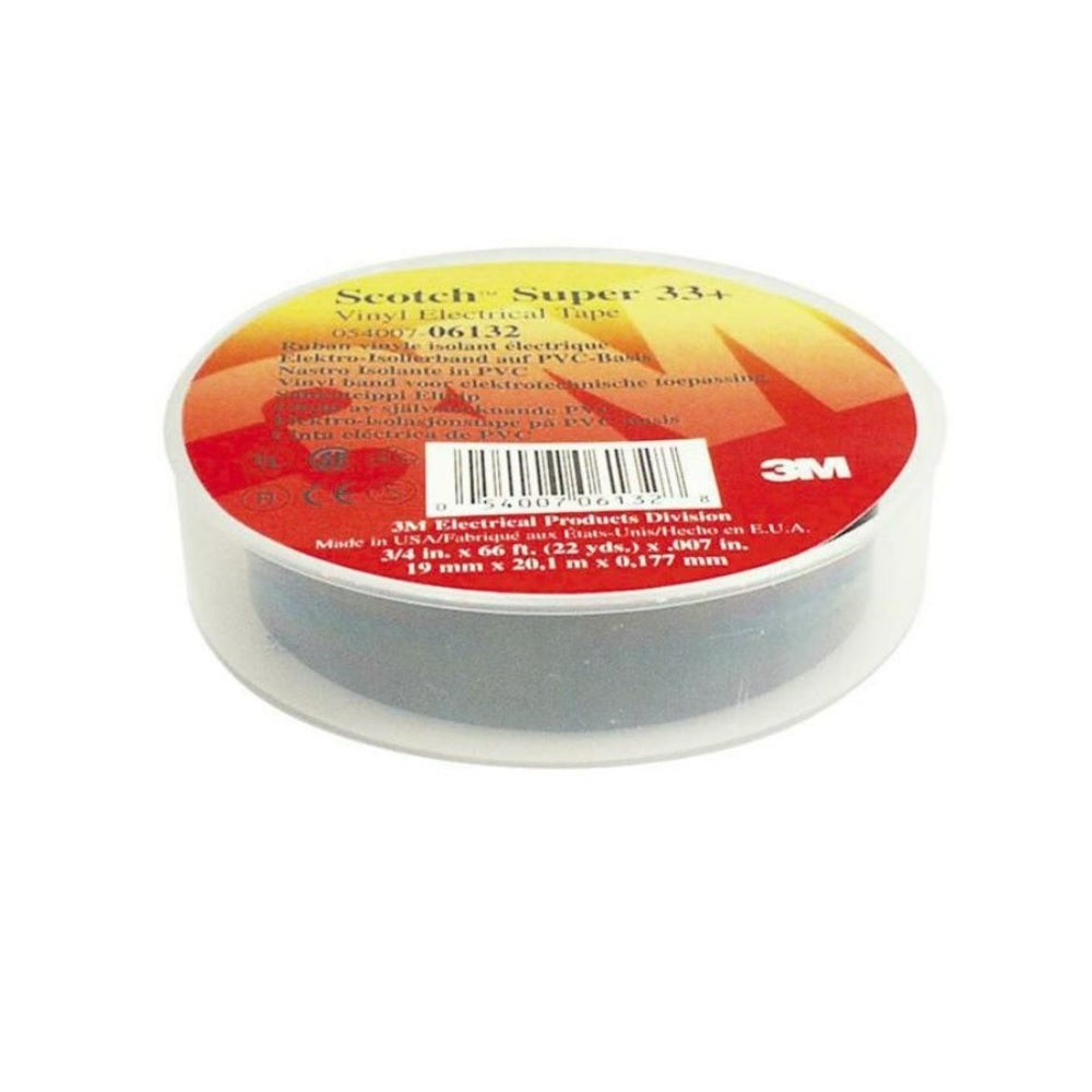 3M 71639 Scotch Super 33+ Vinyl Electrical Tape, Black, Per Package Of 10