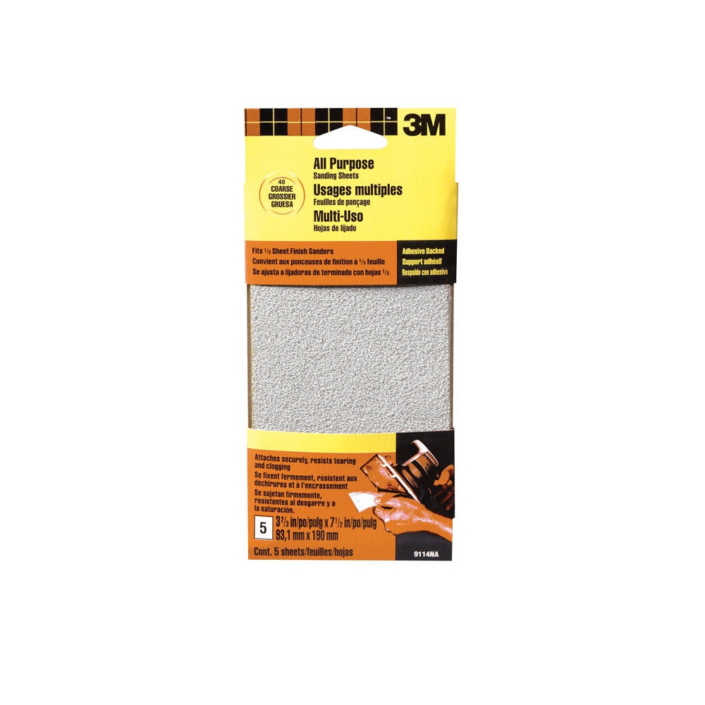 3M 9114NA Adhesive Backed Sanding Sheet, Aluminum Oxide