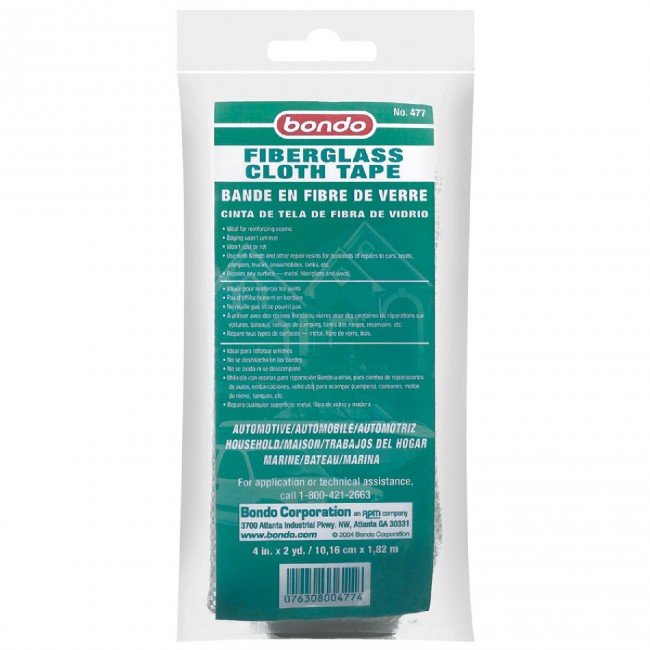 Bondo 477 Fiberglass Cloth Tape, 4"x72", White