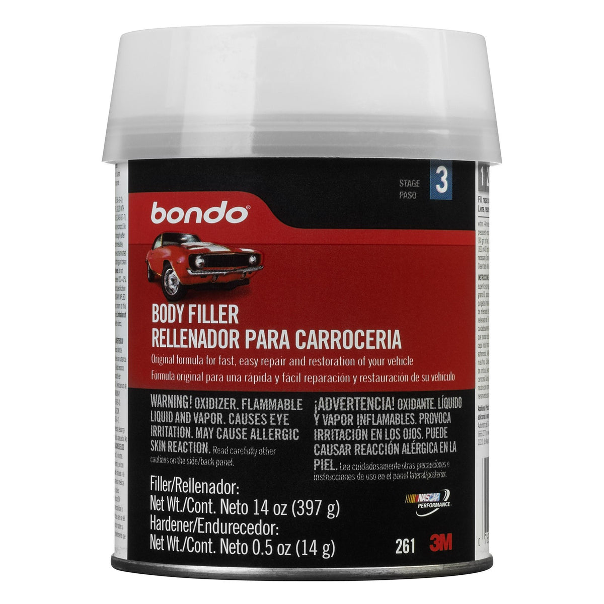 Bondo 261 Lightweight Auto Body Filler, 1 Pint, Salmon