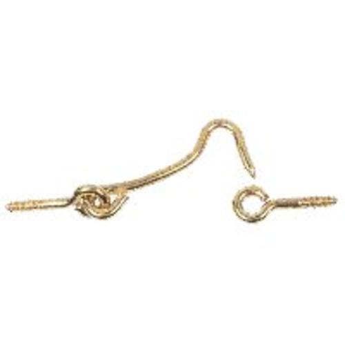 Stanley 75-0610 Hooks & Eyes, 1.5", Solid Brass, Cd/2