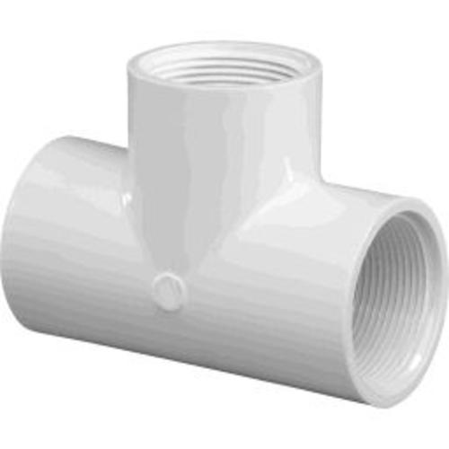 Charlotte PVC024021000 Pvc Threaded Tee White 1",1"- FPT x FPT x FPT