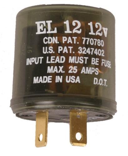 Tridon 80106 2-Prong Electronic Flasher #EL12, 25 Amp