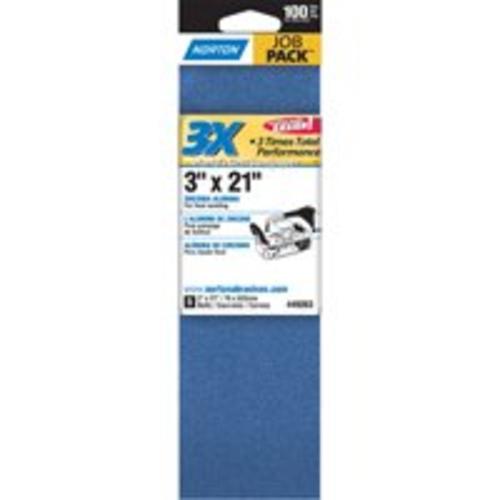 Norton 07660749263 3X Power Sanding Belt, 3"x21"