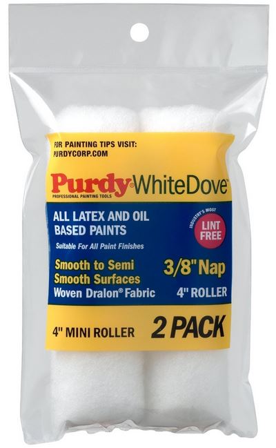 Purdy 140606042 Mini Roller Covers, White Dove, 4" x 3/8"