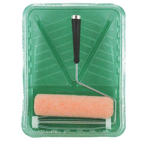 Premier Paint Roller 9-XGP Deluxe Green Plastic Tray Kit 3 Piece