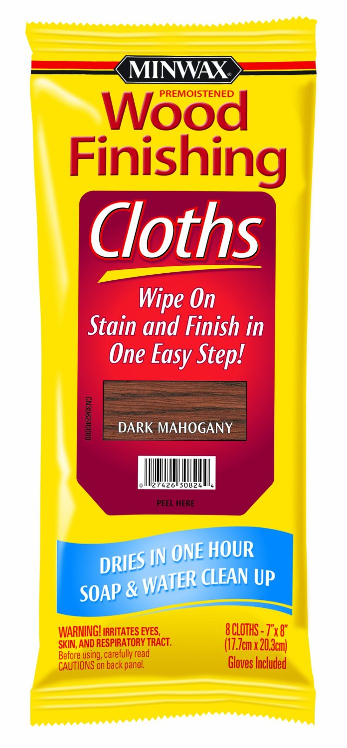 Minwax 30824 Wood Finishing Cloths, Dark Mahogany, Pack of 8