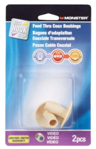 Monster 140553-00 Feed-Thru Coax Brushing, Ivory