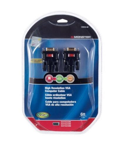 Monster 140050-00 VGA Video Cable, 6', Black