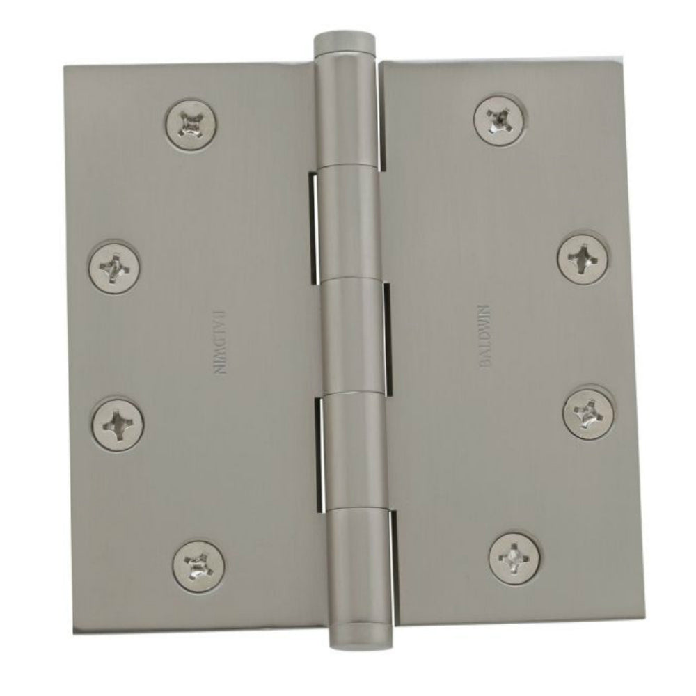 Baldwin 1041056I Square Ball Bearing Mortise Hinge, Satin Nickel