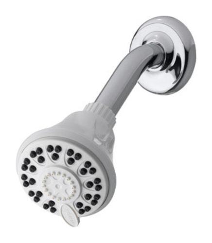 Waterpik ETC-411 Ecoflow 2 Ring Fixed Mount Shower Head, 4 Spray, White Finish