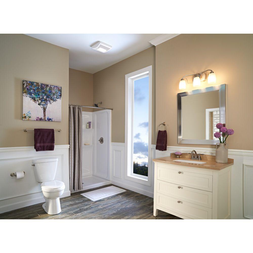 Broan A70L Ceiling Exhaust Bath Fan with Light, 70CFM, White