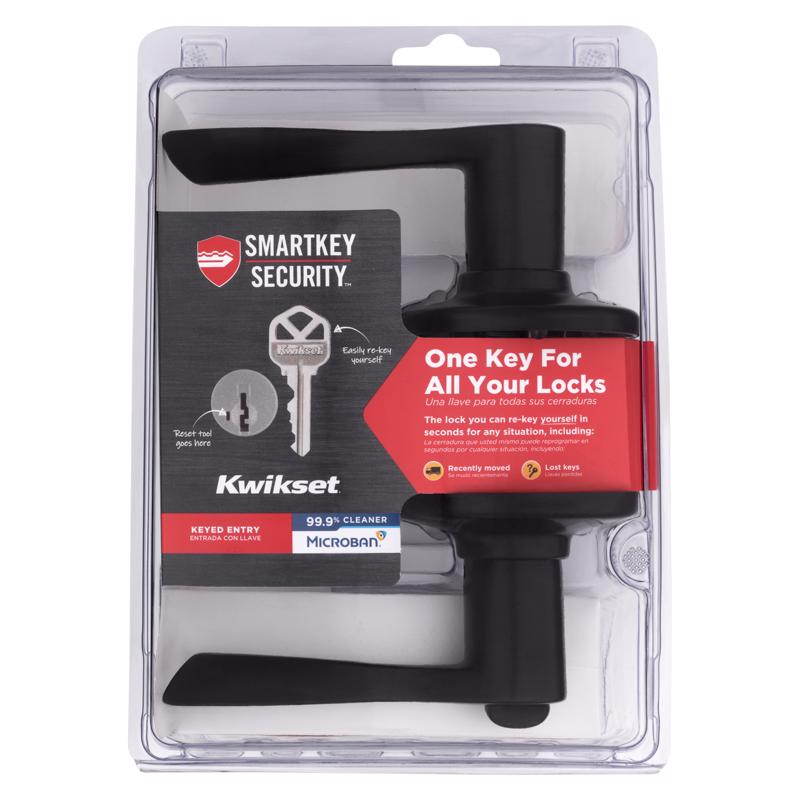 Kwikset 405BL11PSMTCPK6V2 SmartKey Security Wave Entry Lever, Venetian Bronze