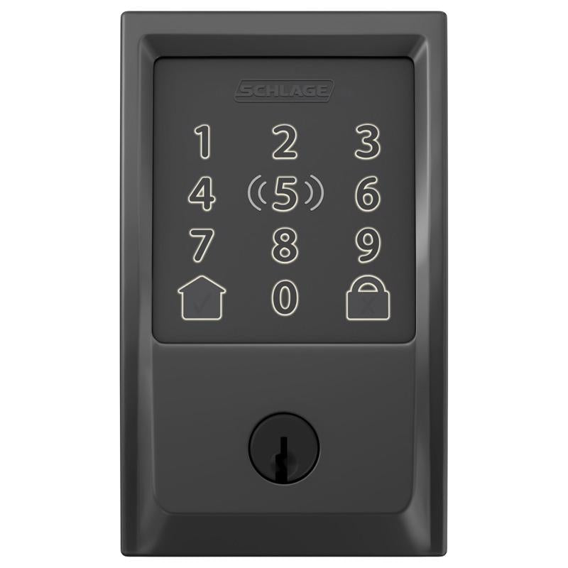 Schlage 194555129085 Encode Plus WiFi Deadbolt with Century Trim, Matte Black