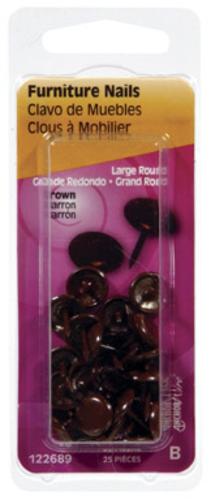 Hillman 122689-N Furniture Nails, Brown, Card of 25