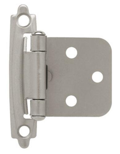 Liberty Hardware H0103BL-SN-U Self-Closing Overlay Hinge 1", Satin Nickel, Card/2