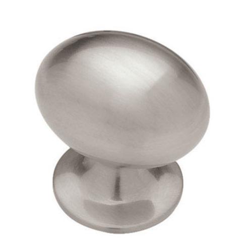 Liberty Hardware PN0393L-SN-U1 Football Knob 1" x 1.25", Satin Nickel