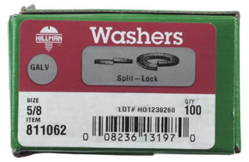 Hillman 811062 Split Lock Washer, Galvanized, 5/8", Box 100