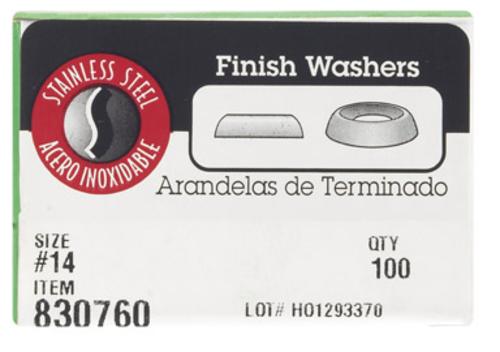 Hillman 0830760 Finish Washer, Stainless Steel, # 14