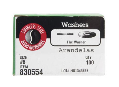 Hillman 0830554 Flat Washer, Stainless Steel, # 8