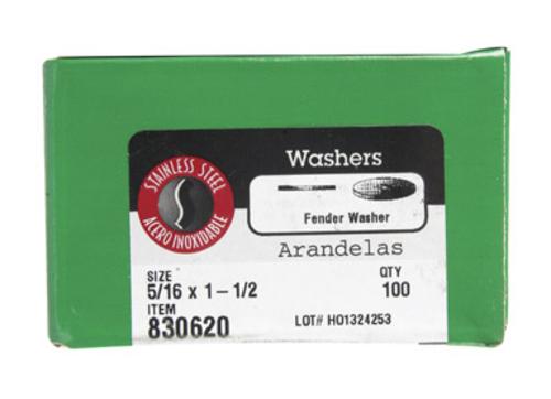 Hillman 0830620 Fender Washer, Stainless Steel, 5/16"X1-1/2"