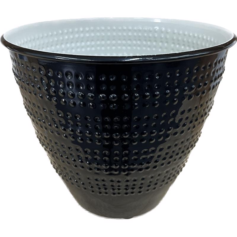 Robert Allen MPT02973 Dunbar Round Planter, Black