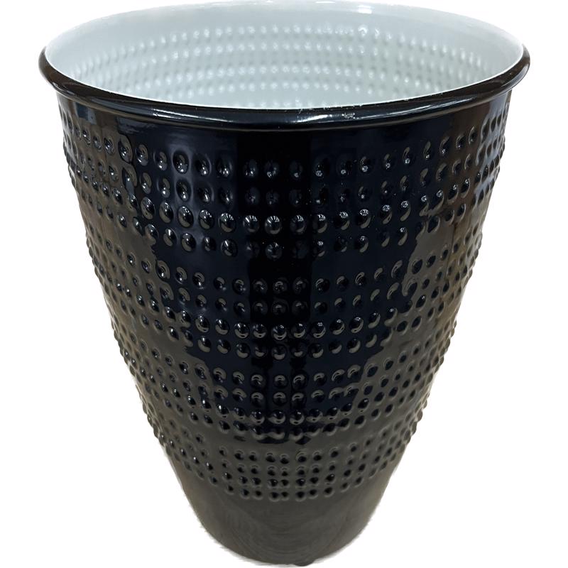 Robert Allen MPT02976 Dunbar Round Planter, Black