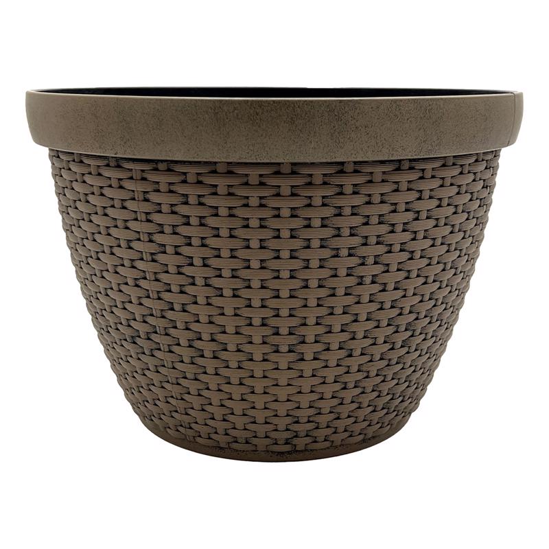 Classic Home & Garden 2014D-825P Jake-Teak Round Planter, Brown