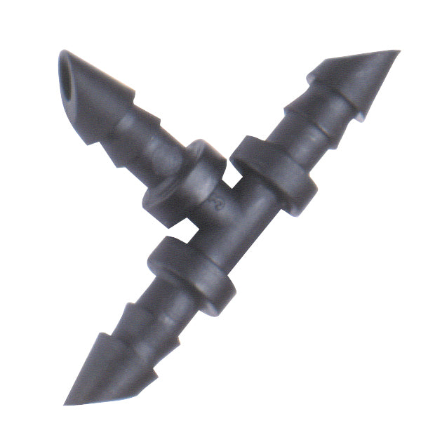 Raindrip R307CT Irrigation Double Barb Tee, 1/4" x 1/4" x 1/2", 50 Psi