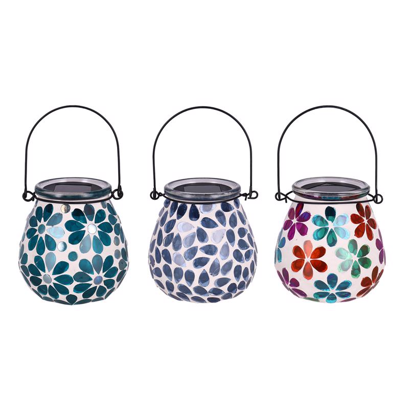 Luminous Garden ZAC2SP6601 Mosaic Lantern, Assorted Color