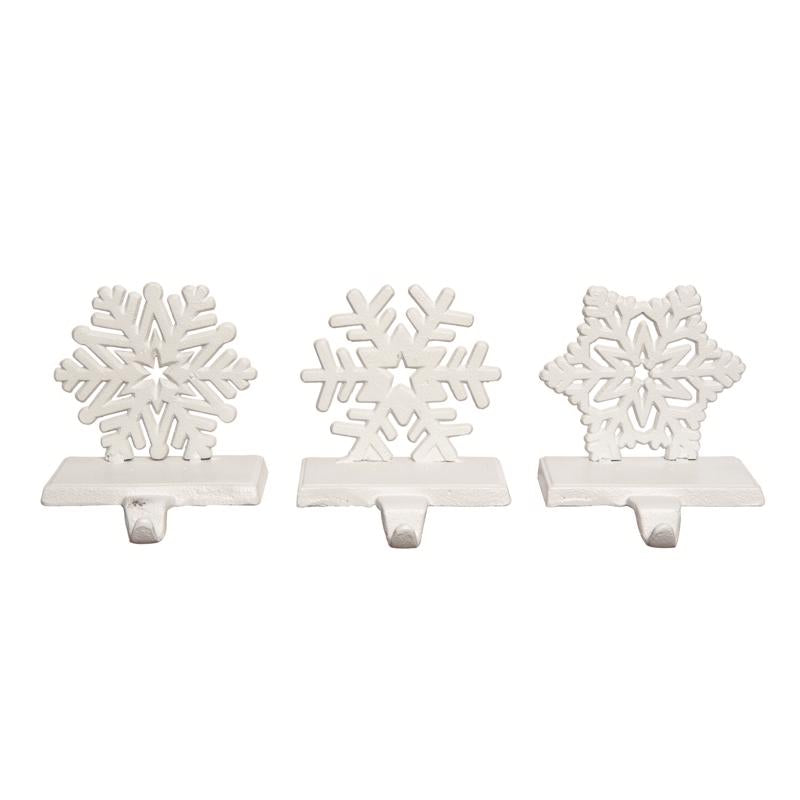 Transpac TC00428 Snowflake Stocking Holder, White, 4.72 inches
