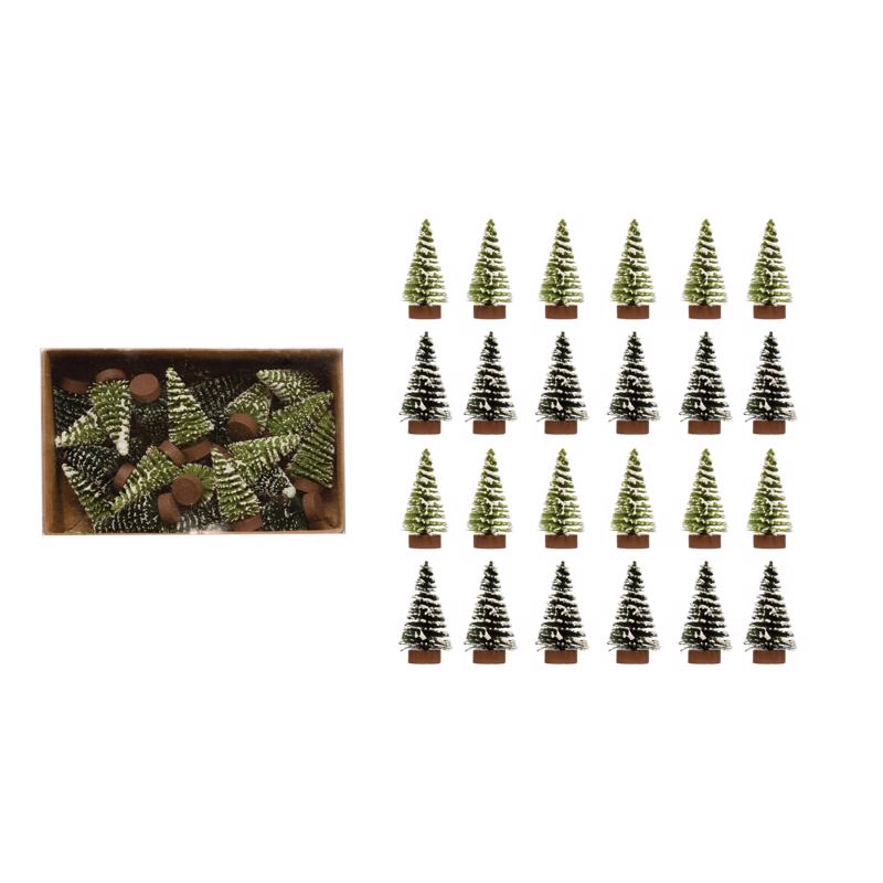 Creative Co-op XM5737 Bottle Brush Flocked Mini Christmas Tree, Green