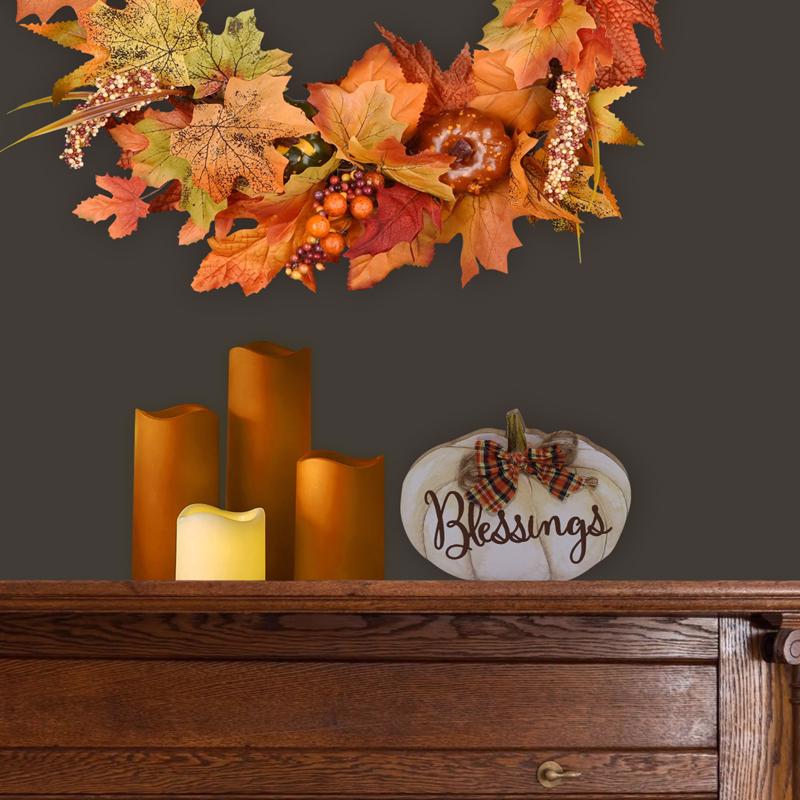 Dyno F0TD200AC Tabletop Halloween Pumpkins with Bow Assortment Harvest Decor, 6 Inch