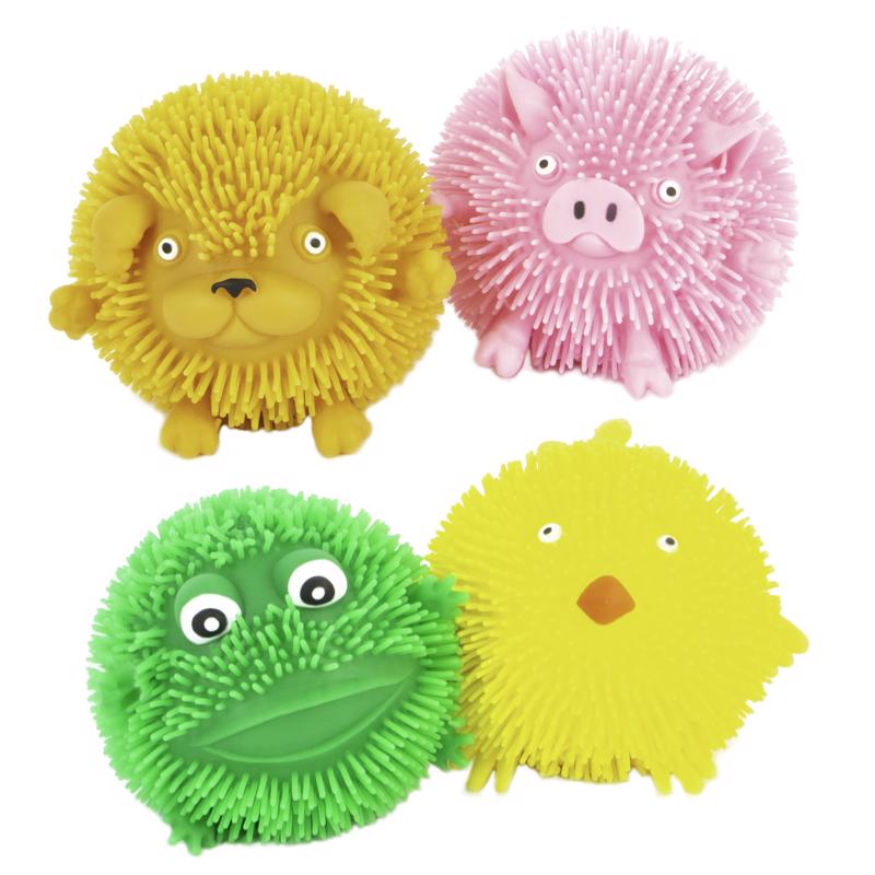 Keycraft NV86 Fluffy Farm Puffer Balls, Assorted Color